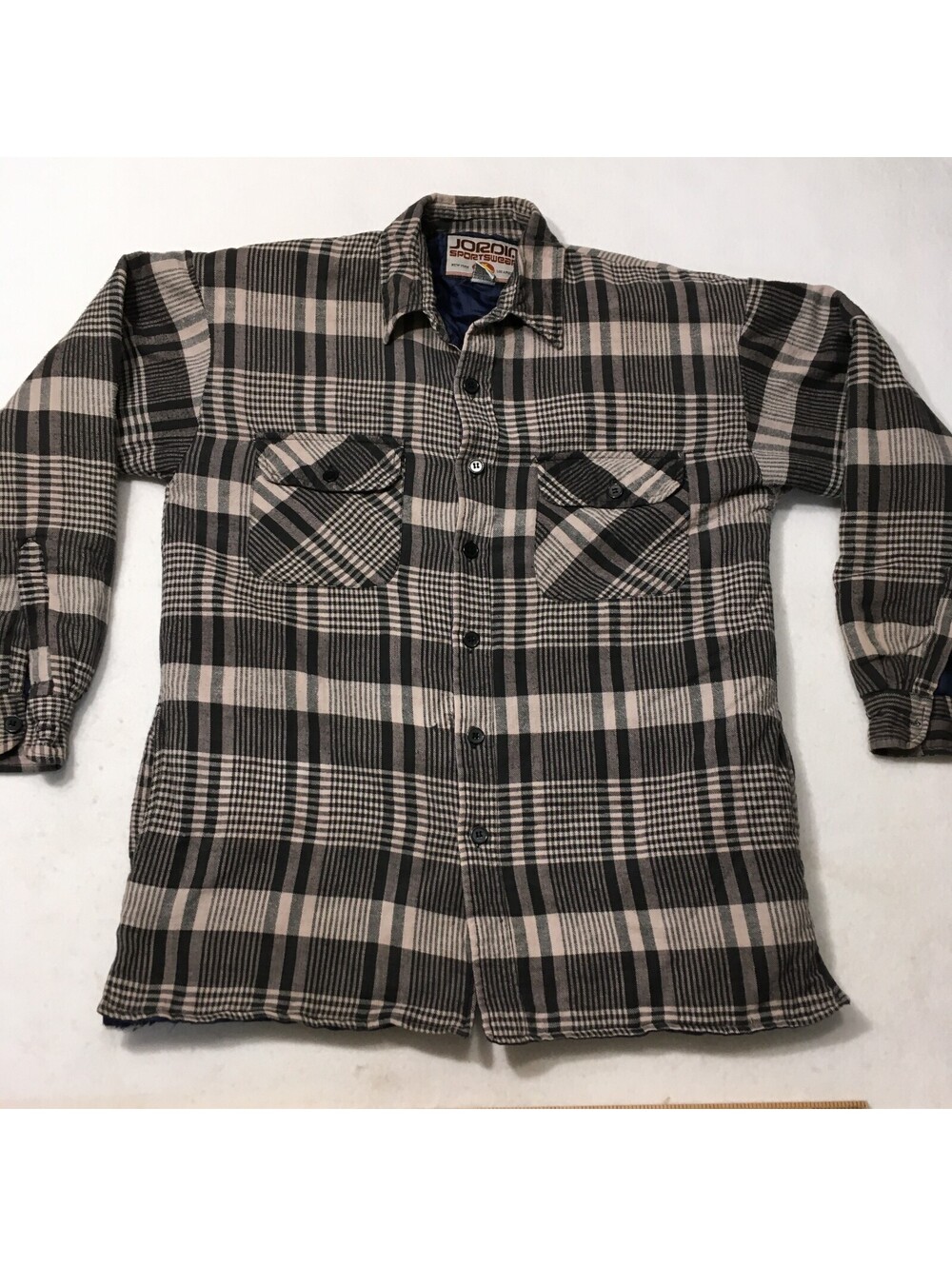 JORDIN Workwear Flannel Button Shirt Jacket Mens L Shacket Quilted Lined